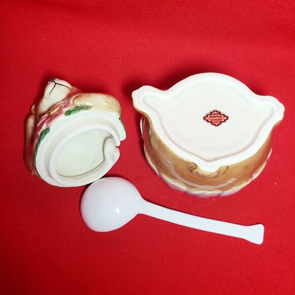 Vintage Otagiri Japan Honey Bear Condiment Bowl Serving Spoon Hand Painted - Picture 7 of 13